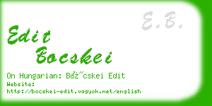 edit bocskei business card